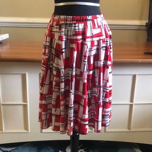 Red black and white skirt